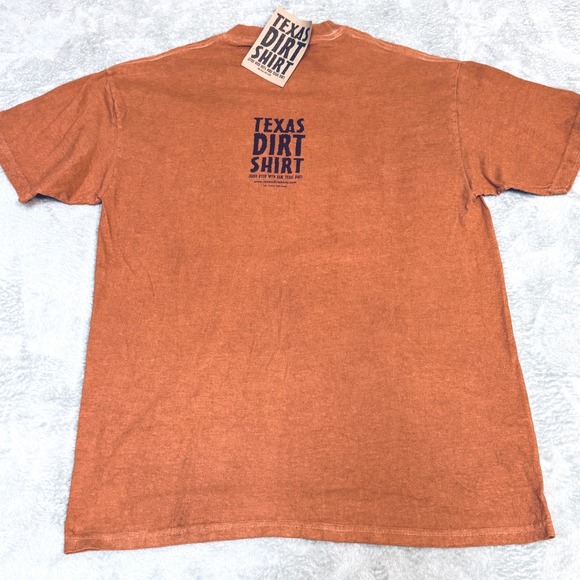 Texas Dirt Shirt Graphic Tee Burnt Orange Humor T Shirt Men's Medium - Picture 2 of 6